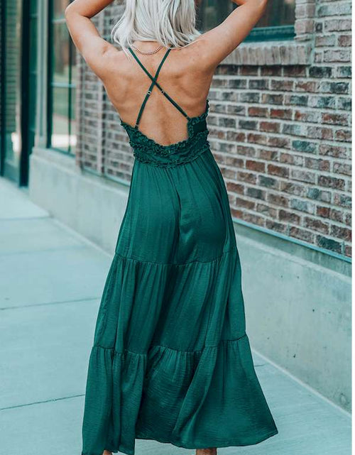 Load image into Gallery viewer, CrissCross Back Sleeveless Tiered Maxi Dress
