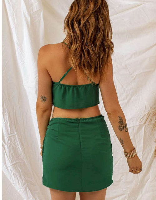 Load image into Gallery viewer, Feel Beautiful in this Crop Top and Wrap Skirt Set
