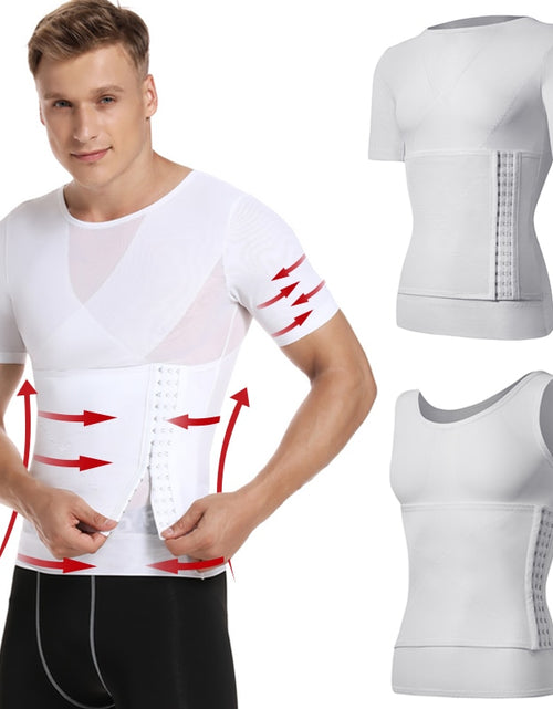 Load image into Gallery viewer, Mens Body Shaper Compression Shirts Abdomen Shapewear Tummy Slimming
