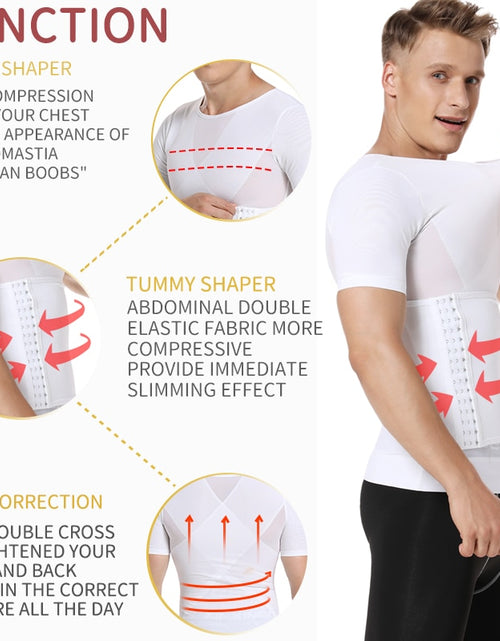 Load image into Gallery viewer, Mens Body Shaper Compression Shirts Abdomen Shapewear Tummy Slimming
