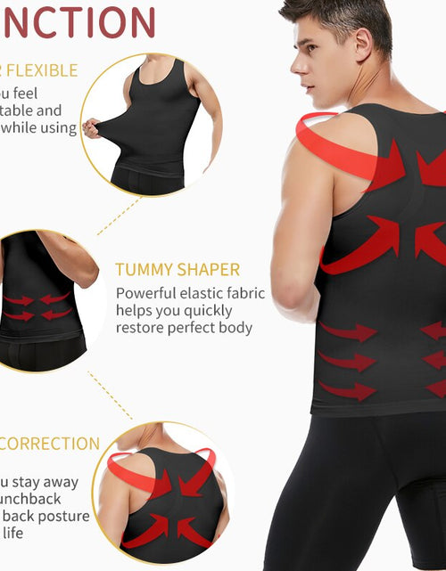 Load image into Gallery viewer, Body Shaper Chest Compression Shirts  Vest Tummy Control Shapewear
