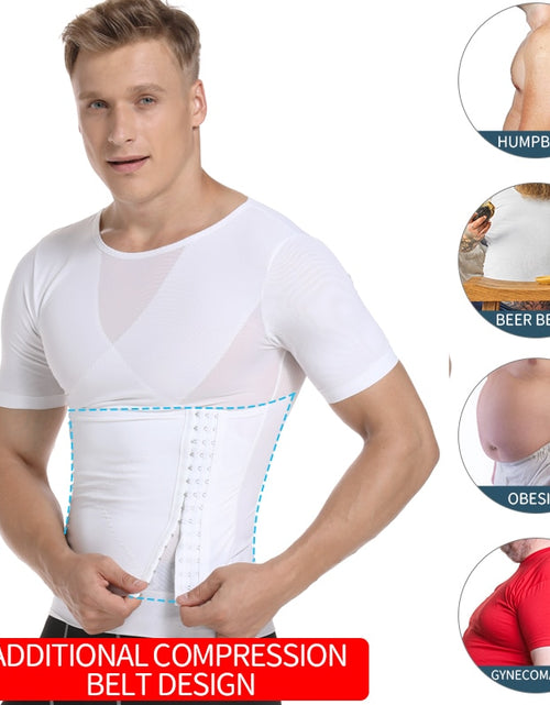 Load image into Gallery viewer, Mens Body Shaper Compression Shirts Abdomen Shapewear Tummy Slimming
