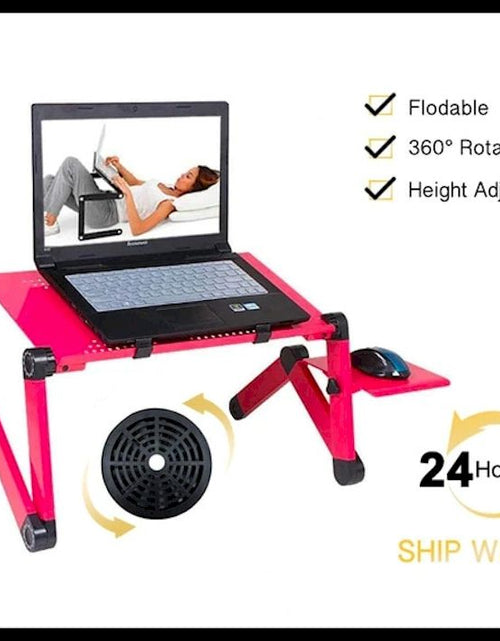 Load image into Gallery viewer, Adjustable Aluminum Laptop  Ergonomic Portable Desk With Mouse Pad
