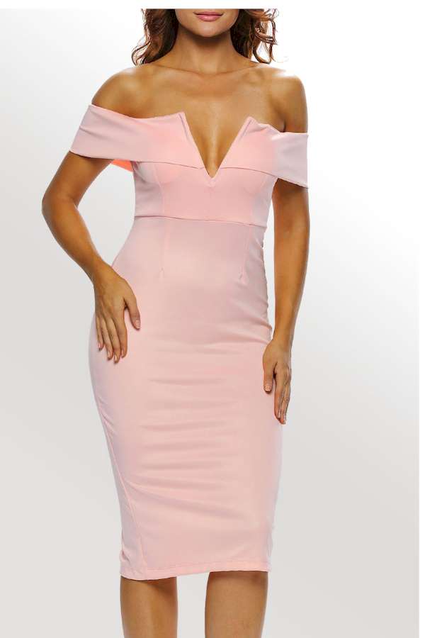 Flirty and Fun: Elevate Your Style with our Bold Pink Midi Dress!