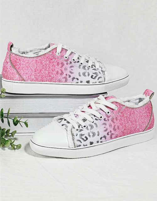 Load image into Gallery viewer, Pink Ombre Leopard Print Casual Canvas Shoes
