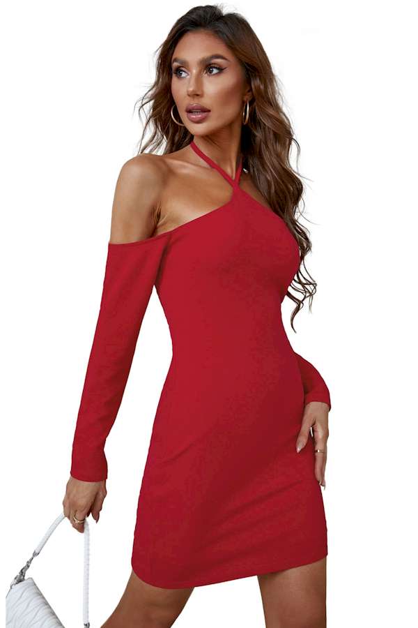 Show Off Curves with this Red Bodycon Mini Dress