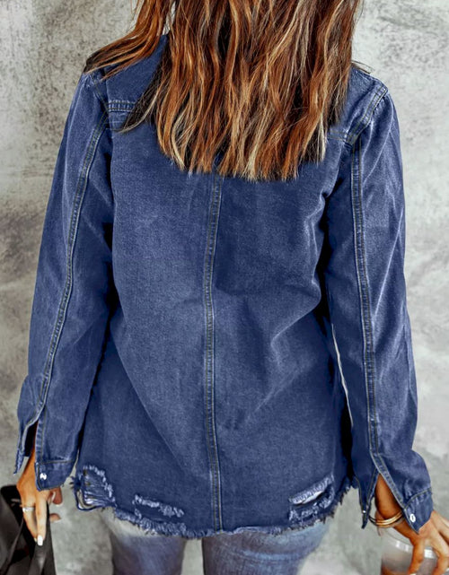 Load image into Gallery viewer, Ripped Denim Jacket
