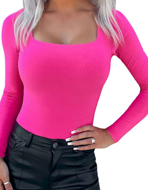 Load image into Gallery viewer, Rose Long Sleeve Square Neck Bodysuit
