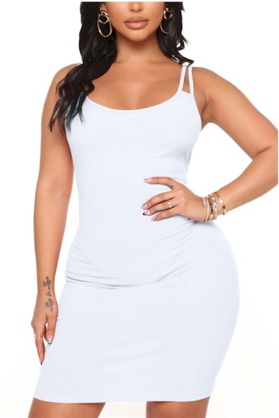 From Day to Night: Unleash Your Style with our Luxe Stretch Sling Bodycon Mini Dress!