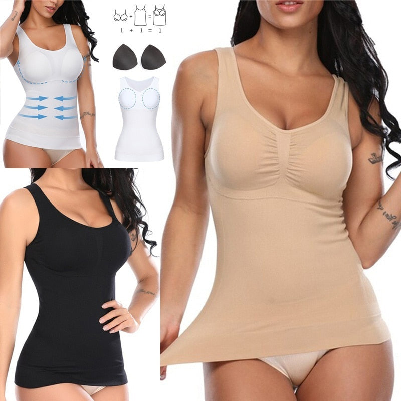 Cami Tank Top Body Shaper Vest Corset Shapewear