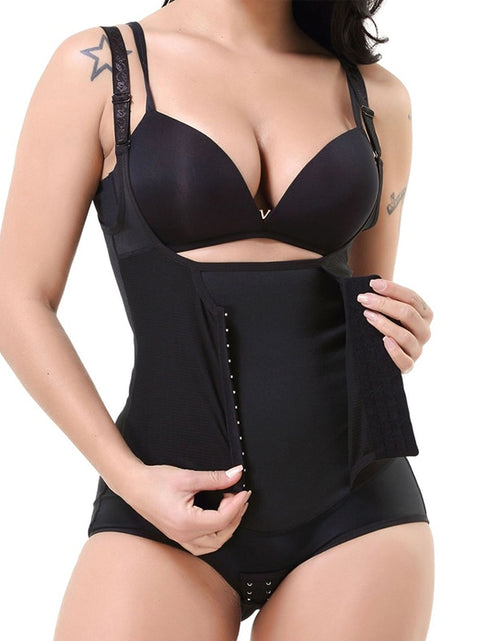 Load image into Gallery viewer, Open  Crotch Adjustable Shoulder Straps Waist Trainer Boysuit Shapewear
