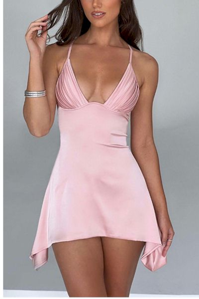 Club-Ready Chic Pink Barbie Mini Dress