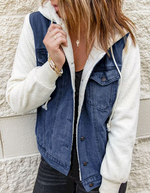 Load image into Gallery viewer, Sherpa Denim Splicing Buttoned Jacket
