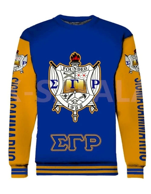 Load image into Gallery viewer, Sigma Gamma Rho All Over Hoodie Zipper, Pullover, Sweatshirt
