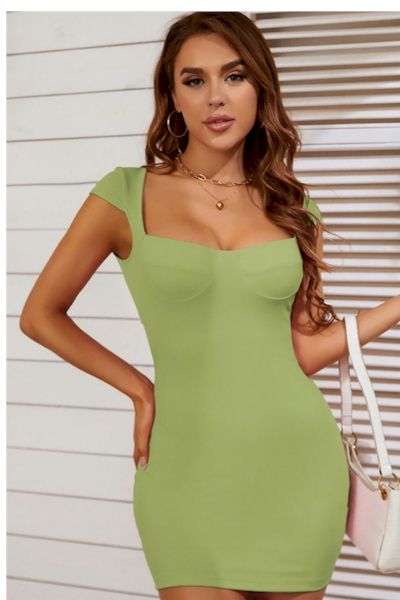 Load image into Gallery viewer, Show Off Your Curves in Style with this Sleek and Flattering Stretchy Slim Mini Dress
