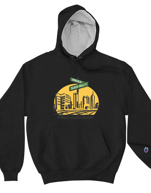 Load image into Gallery viewer, Rebuild black Wall Street Champion Hoodie
