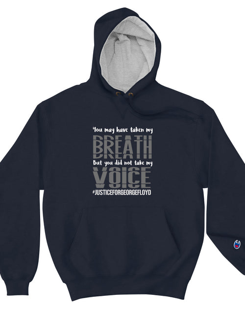 Load image into Gallery viewer, Navy Black Lives Matter Hoodie - Justice For George Floyd
