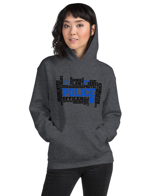 Load image into Gallery viewer, Police Word Art Unisex Hoodie
