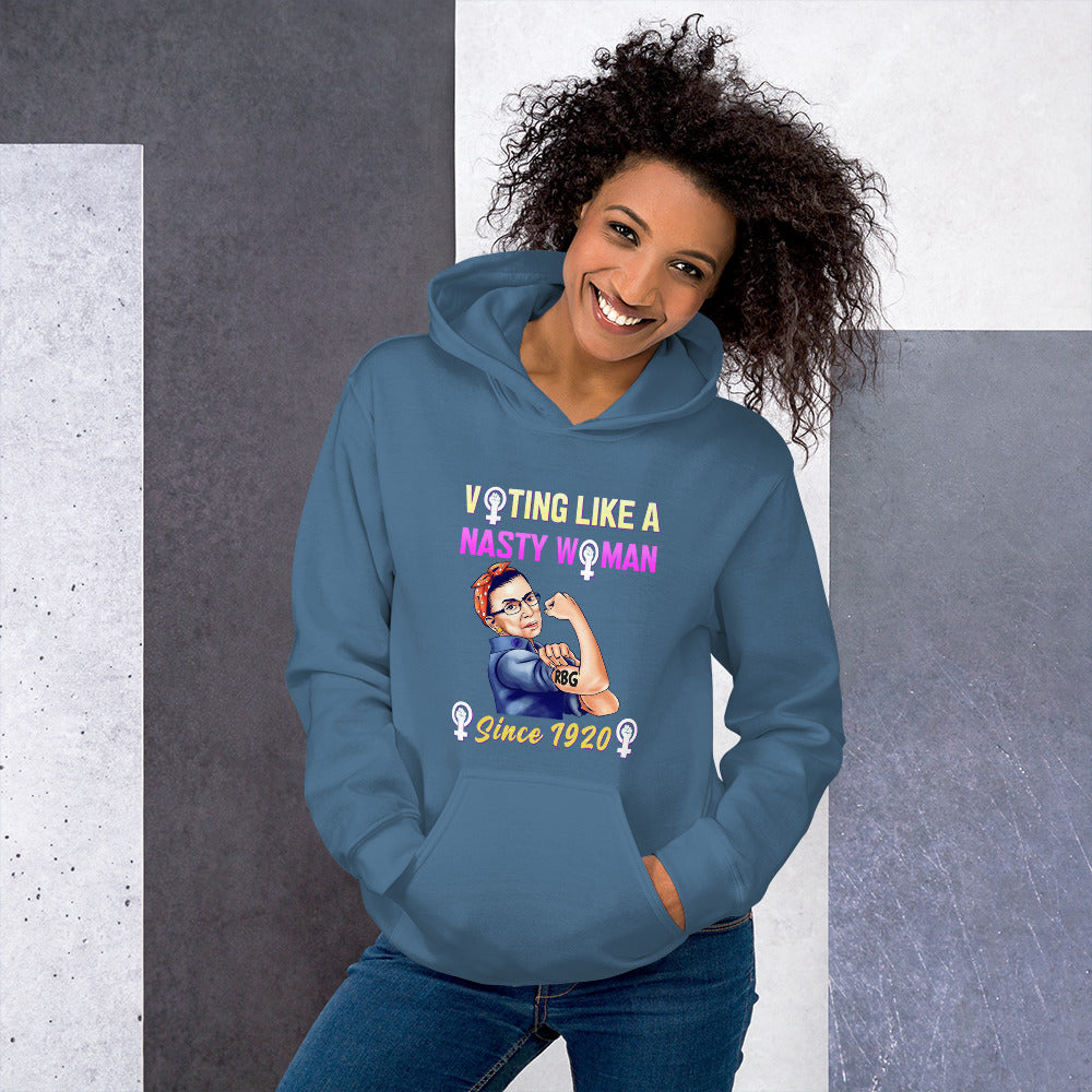 Notorious RBG - Voting Like A Nasty Women Since 1920 Unisex Hoodie Aqua