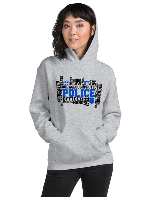 Load image into Gallery viewer, Police Word Art Unisex Hoodie
