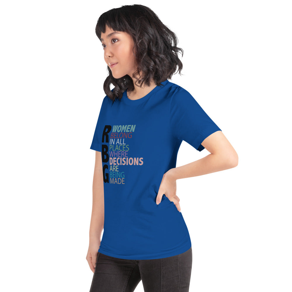 RGB Women Belong In All Places... Short-Sleeve Unisex T-Shirt