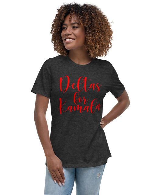 Load image into Gallery viewer, Deltas For Kamala Women&#39;s Relaxed T-Shirt Gray
