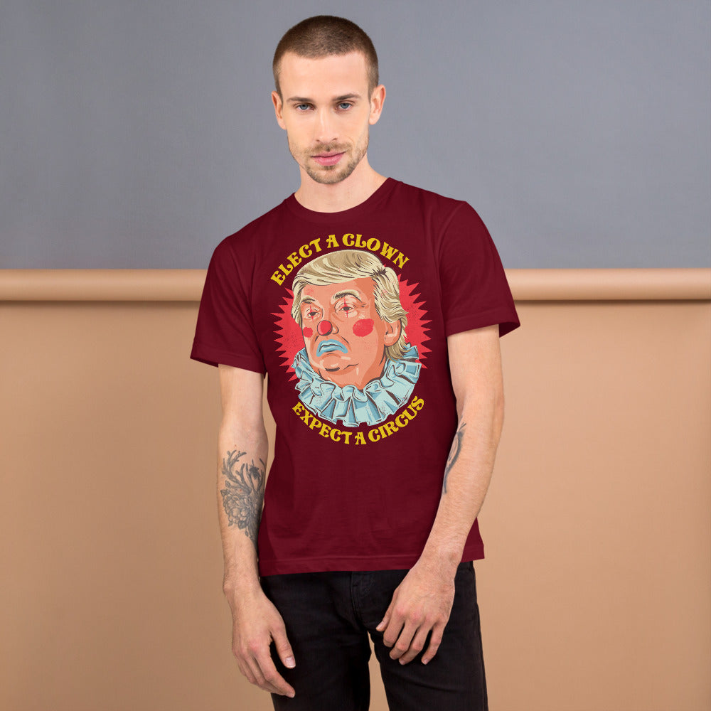 Elect A Clown - Expect A Circus Burgundy T-Shirt