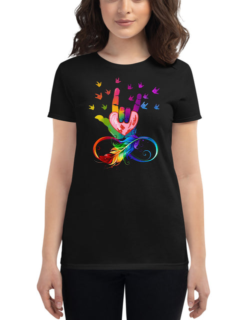 Load image into Gallery viewer, Peace and Love Women&#39;s short sleeve t-shirt
