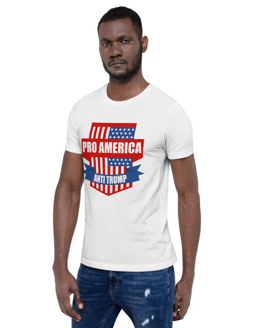 Load image into Gallery viewer, White Pro-American, Anti-Trump Short Sleeve Unisex T-shirt
