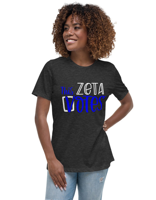 Load image into Gallery viewer, This Zeta Votes Women&#39;s Zeta Phi Beta T-Shirt Gray
