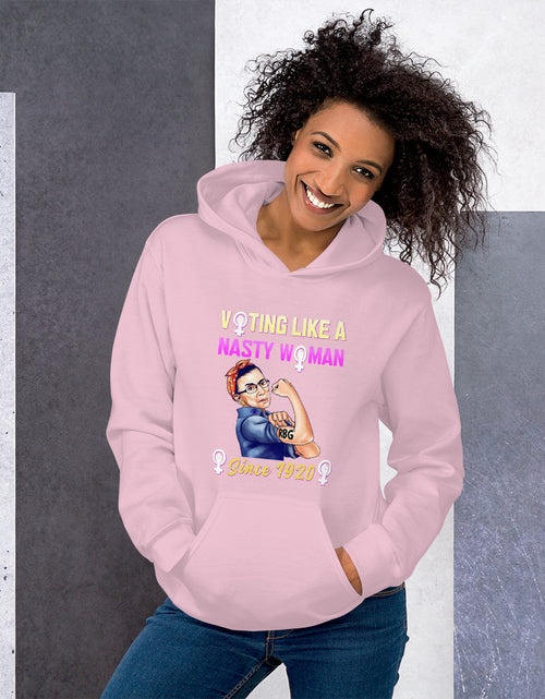 Load image into Gallery viewer, Notorious RBG - Voting Like A Nasty Women Since 1920 Unisex Hoodie Pink
