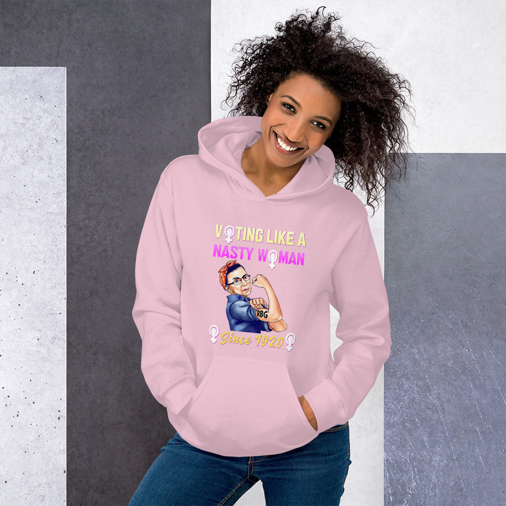 Notorious RBG - Voting Like A Nasty Women Since 1920 Unisex Hoodie Pink