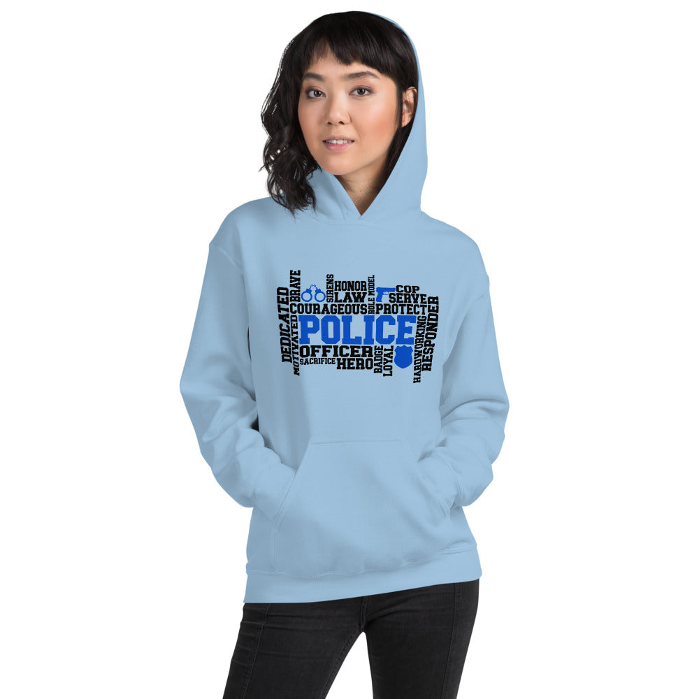 Police Word Art Unisex Hoodie