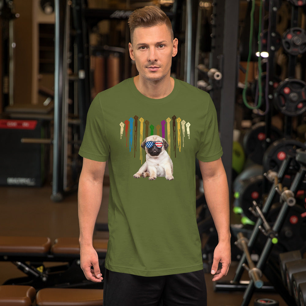 Pro Human Rights - Pro American Doggy Green T-Shirt