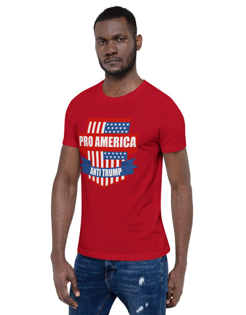 Load image into Gallery viewer, Pro-American, Anti-Trump Short Sleeve Red T-shirt
