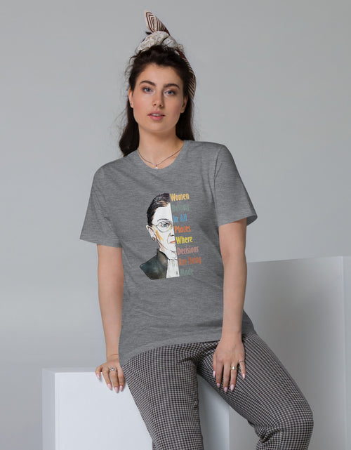 Load image into Gallery viewer, RBG Women Belong in All Places .. Unisex Organic Cotton T-Shirt
