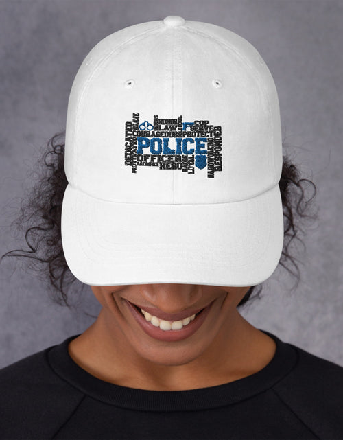 Load image into Gallery viewer, Police Word Art Dad hat
