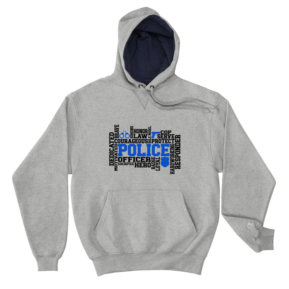 Police Word Art Champion Hoodie