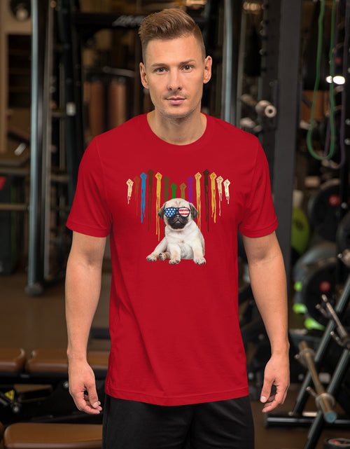 Load image into Gallery viewer, Pro Human Rights - Pro American Doggy Short-Sleeve Unisex Red T-Shirt
