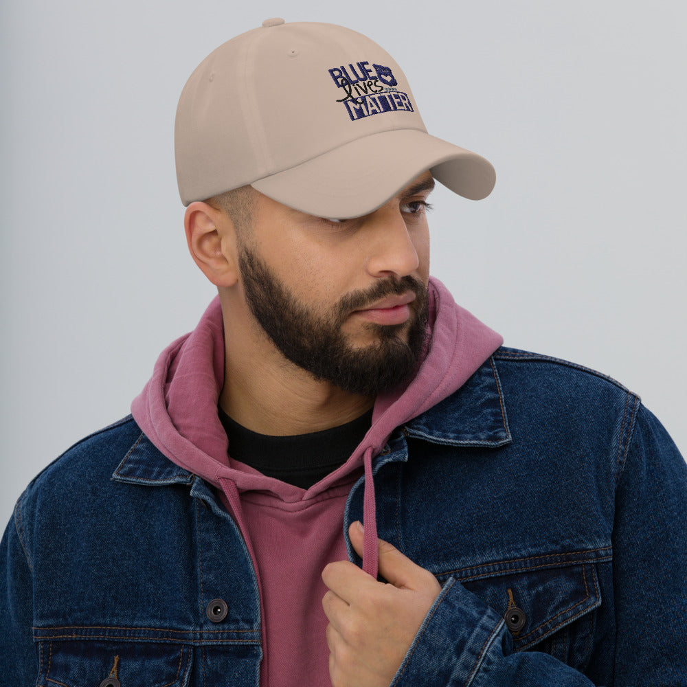 Blue Lives Matter Beige  Dad hat