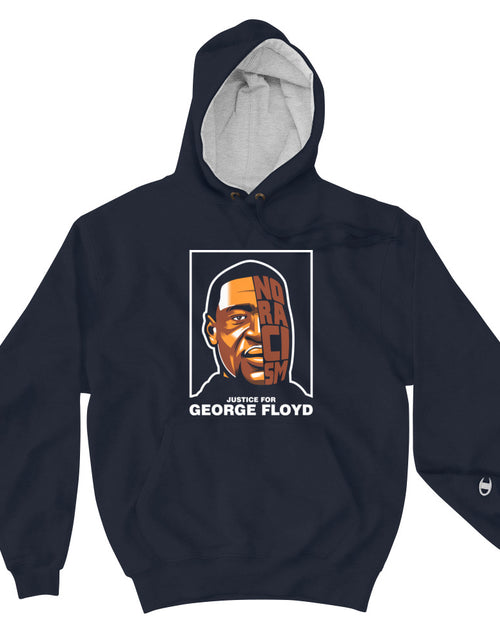 Load image into Gallery viewer, George Floyd - No Racism Champion Hoodie Navy
