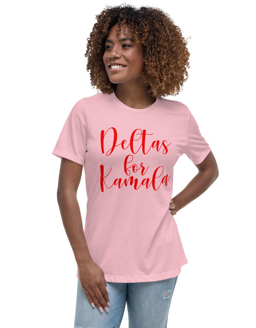 Load image into Gallery viewer, Deltas For Kamala Women&#39;s Relaxed T-Shirt Pink
