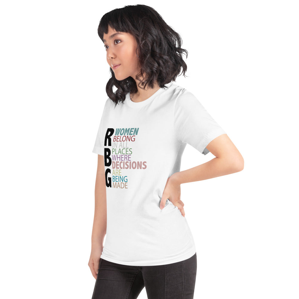 RGB Women Belong In All Places... Short-Sleeve Unisex T-Shirt