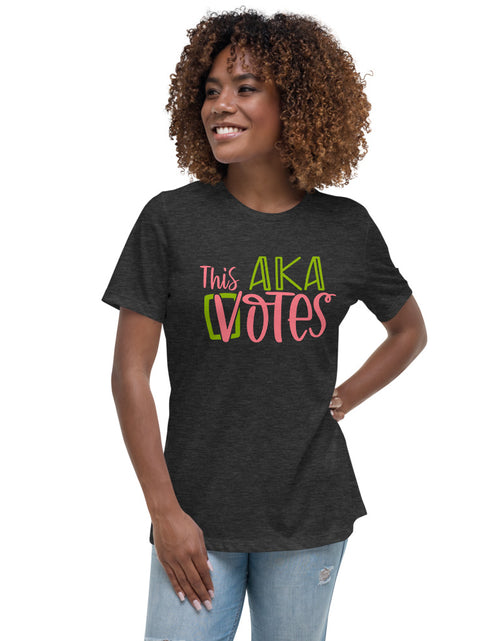 Load image into Gallery viewer, This AKA Votes &quot;Team Kamala&quot; Dark Alpha Kappa Alpha Gray  Tshirt
