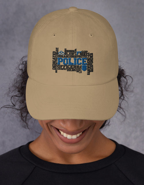 Load image into Gallery viewer, Police Word Art Dad hat
