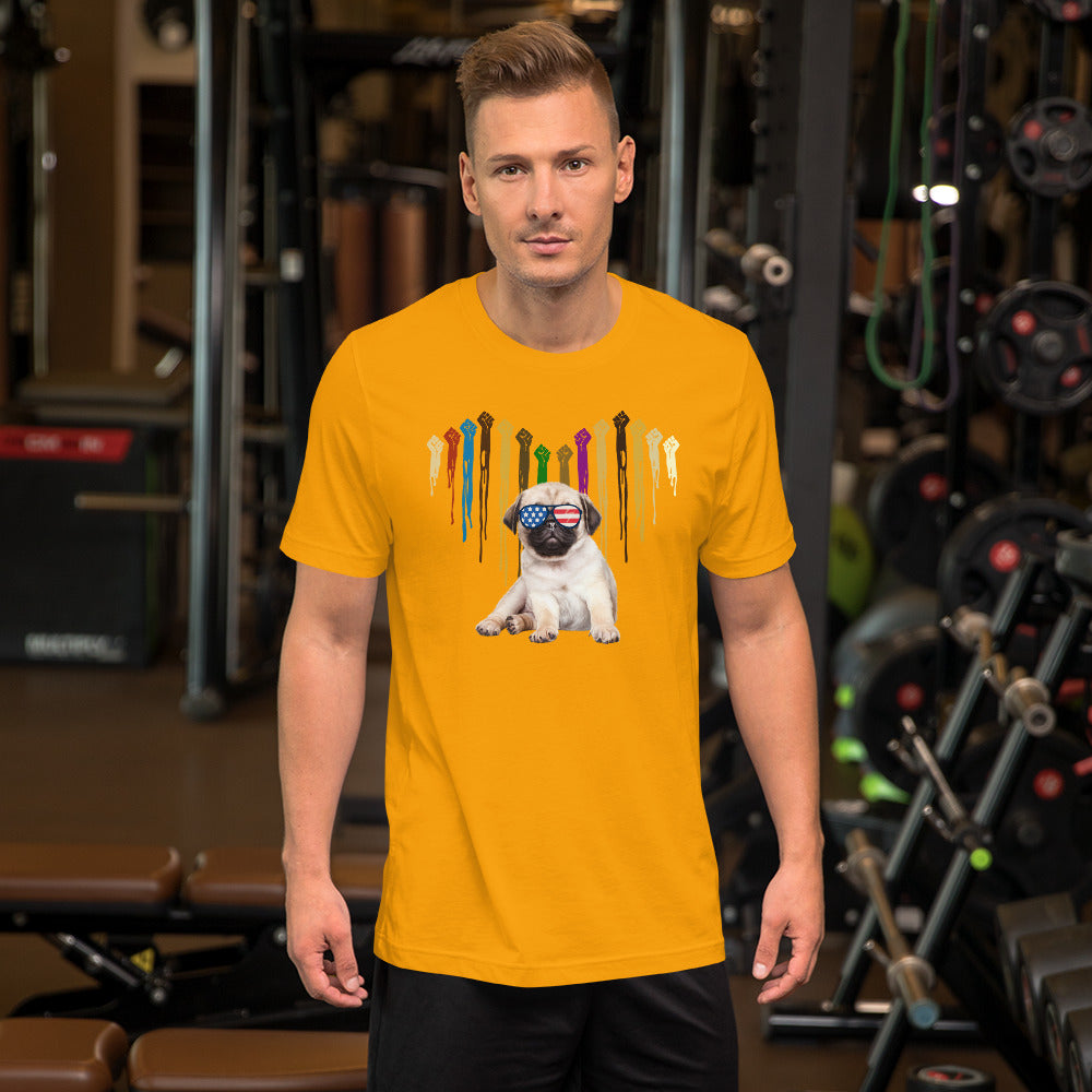 Pro Human Rights - Pro American Doggy Gold T-Shirt