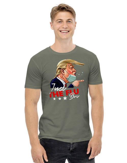 Load image into Gallery viewer, Just The Flu Bro  Donald Trump Men&#39;s staple tee
