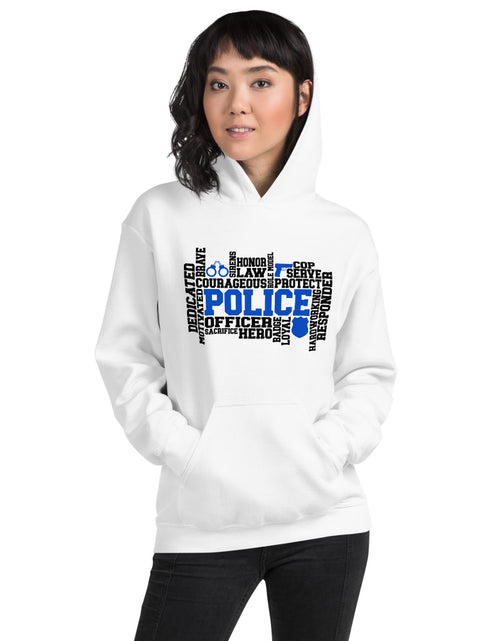 Load image into Gallery viewer, Police Word Art Unisex Hoodie
