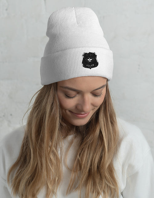 Load image into Gallery viewer, Police Officers Badge Cuffed Beanie
