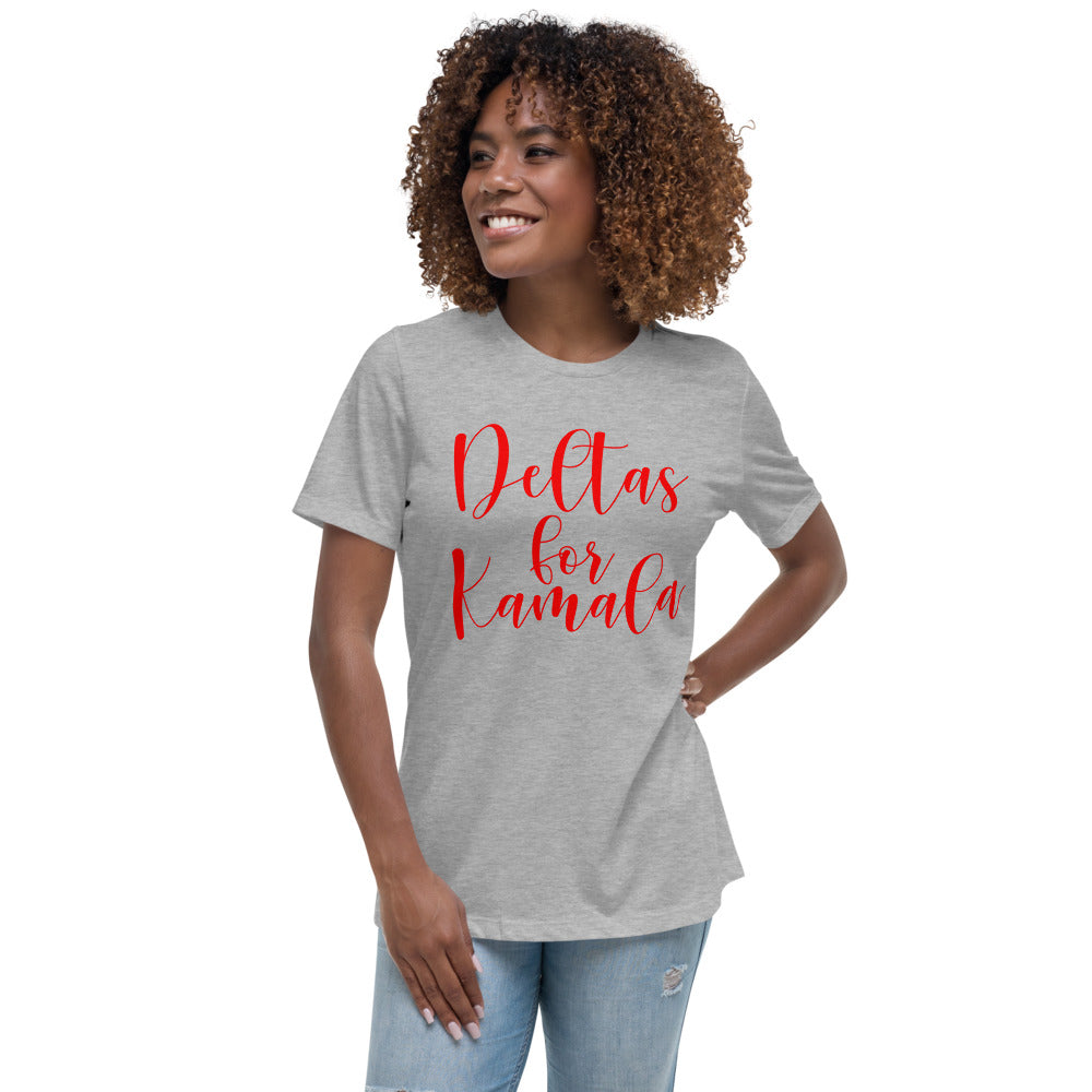 Deltas For Kamala Women's Relaxed T-Shirt Lt Gray